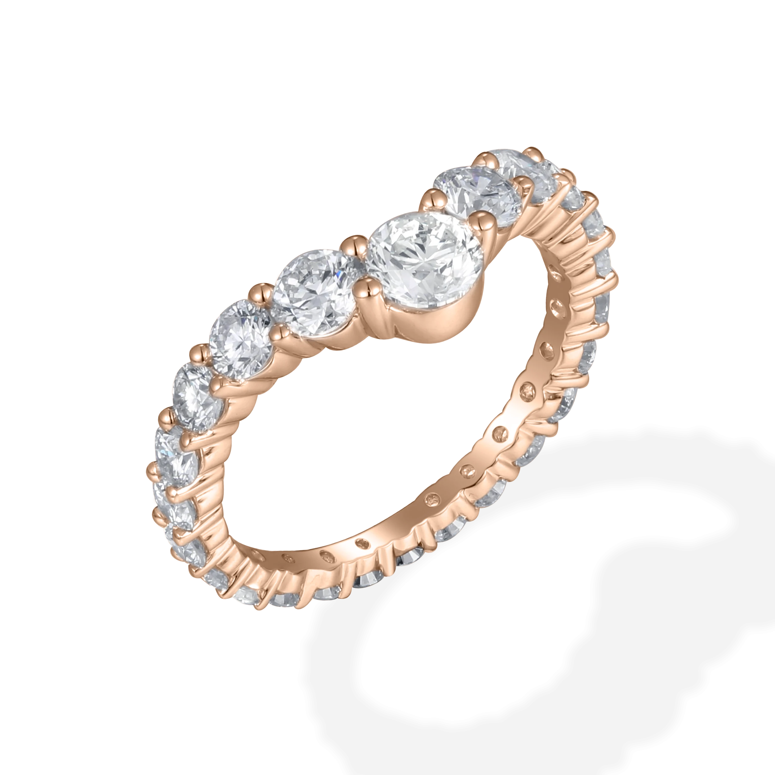 Pointy eternity diamond ring